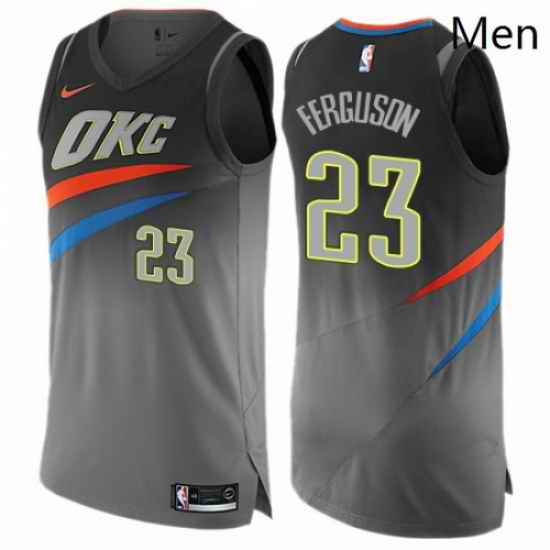 Mens Nike Oklahoma City Thunder 23 Terrance Ferguson Authentic Gray NBA Jersey City Edition